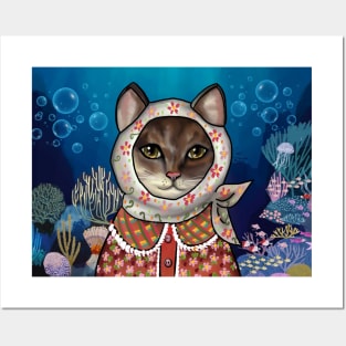 Aquatic cat Posters and Art